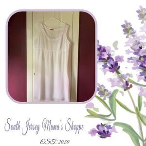 Vintage 1990s Size 12 Tapemeasure Dress White Sleeveless Swiss Dot Design